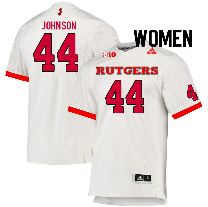Women #44 Anthony Johnson Rutgers Scarlet Knights College Football Jerseys Sale-White